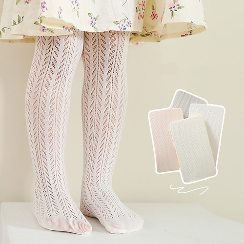 

Kids Girls' Socks White Gray Pink Geometric Hole Spring Summer Cute Daily Wear 1-12 Years / Line