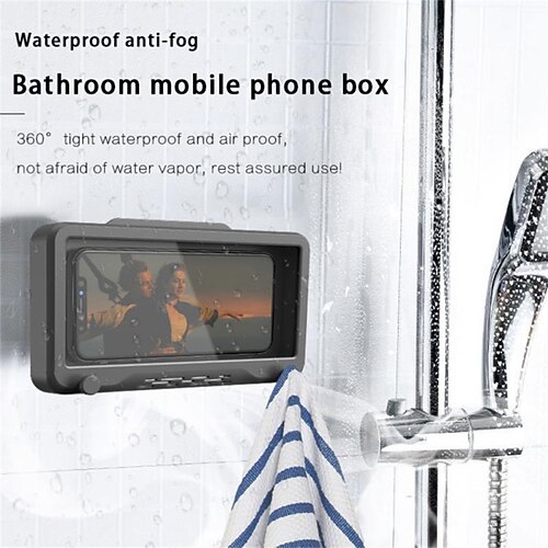 

Universal Waterproof Phone Case Water Proof Bag Mobile Phone Pouch Wall Mounted Phone Case Holder Bathroom Toilet Phone Storage