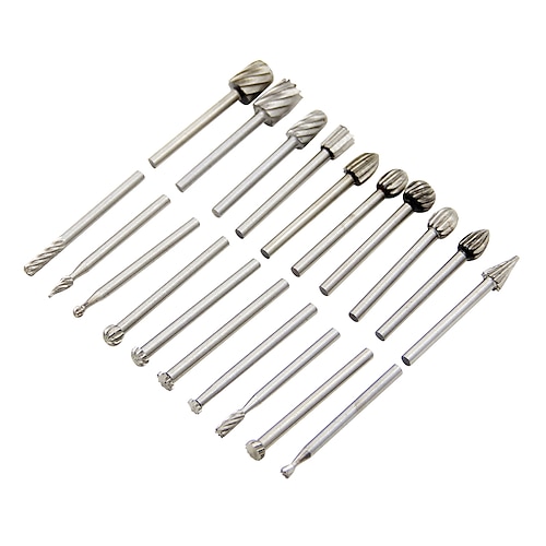 

20 PC Set Of 3mm Electric Grinding High Speed Steel Woodworking Small Rotary File Engraving DIY Grinding Head Milling Cutter Set Accessories