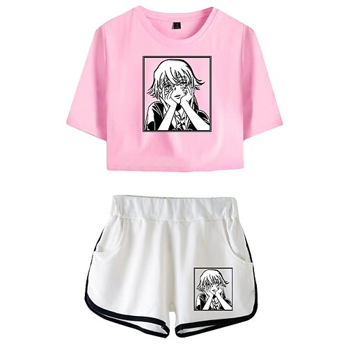 

Inspired by Future Diary Gasai Yuno Outfits Crop Top 100% Polyester Anime Harajuku Graphic Shorts For Women's