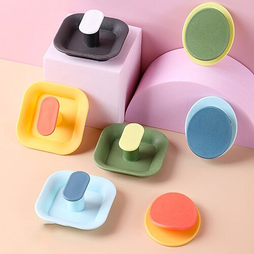 

Plastic Hook Free Punching Door Back Color Key Hanger Bathroom Kitchen Traceless Wall Hanging Storage