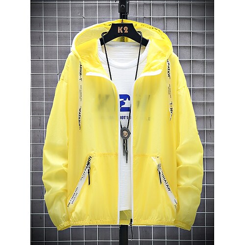 

Men's Hiking Jacket Hiking Skin Jacket Summer Outdoor UV Sun Protection Breathable Ultraviolet Resistant Quick Dry Outerwear Jacket Hoodie Climbing Beach Camping / Hiking / Caving White Yellow Blue