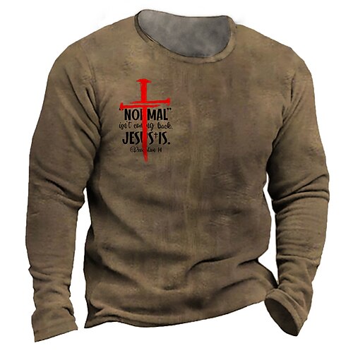 

Men's Unisex Sweatshirt Pullover Graphic Prints Letter Print Daily Sports 3D Print Casual Vintage Hoodies Sweatshirts Khaki