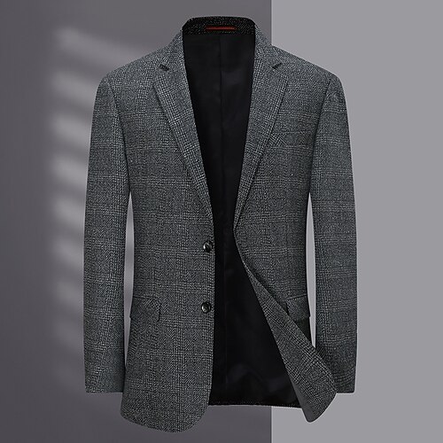 

Men's Casual Blazer Regular Regular Fit Plaid / Check Gray 2022