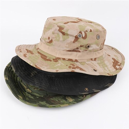 

Men's Women's Sun Hat Fishing Hat Hiking Hat Boonie hat Wide Brim Summer Outdoor UV Sun Protection Sunscreen UV Protection Breathable Hat Camouflage Cotton dark-night green-dark night desert-dark