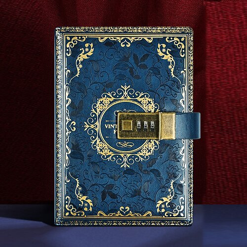 

Lined Notebook Lined B6 4.9×6.9 Inch Solid Color PU SoftCover with Lock Button 224 Pages Notebook for School Office Business