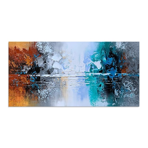 

Oil Painting Hand Painted Horizontal Abstract Modern Rolled Canvas (No Frame)