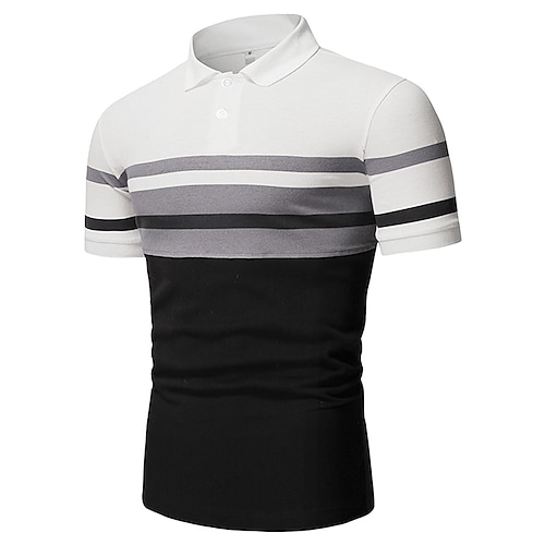

Men's Collar Polo Shirt Golf Shirt Tennis Shirt Graphic Collar Turndown Black / White non-printing Casual golf shirts Short Sleeve Clothing Apparel / Summer / Summer