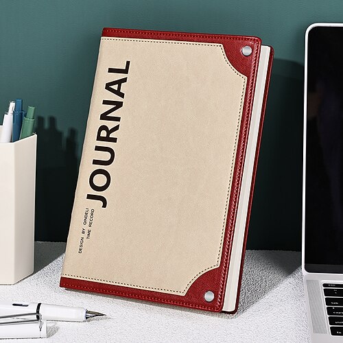 

Leather Notebook Notebook Lined A5 5.8×8.3 Inch Retro PU SoftCover Classsic 256 Pages Notebook for School Office Business