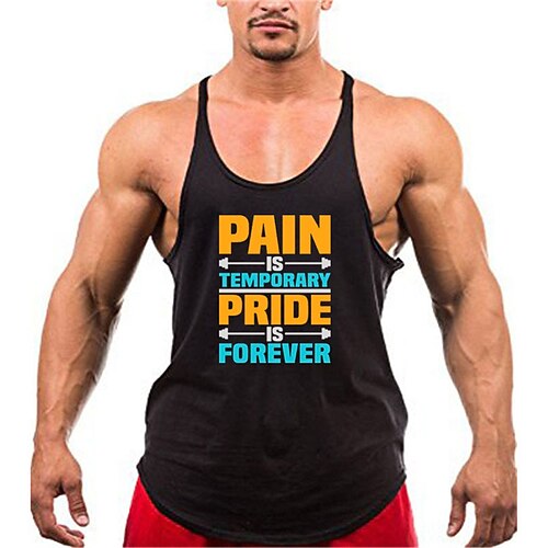 

Men's Tank Top Vest Hot Stamping Graphic Letter Crew Neck Casual Daily Print Sleeveless Tops Lightweight Fashion Big and Tall Sports Blue White Black