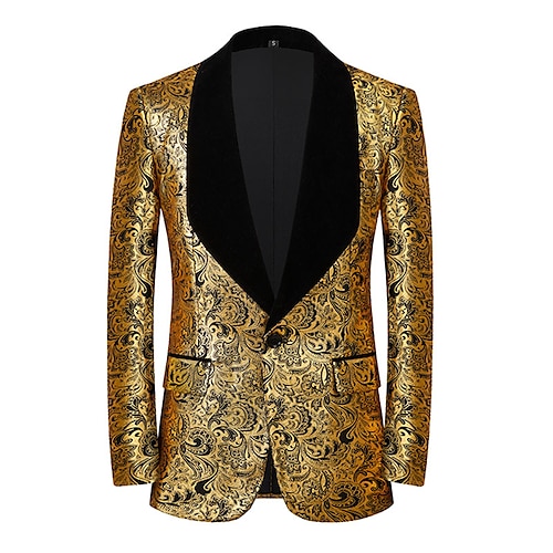 

Performance Birthday Spring, Fall, Winter, Summer Coat Tailored Fit Jacket Print Gold / Tuxedos