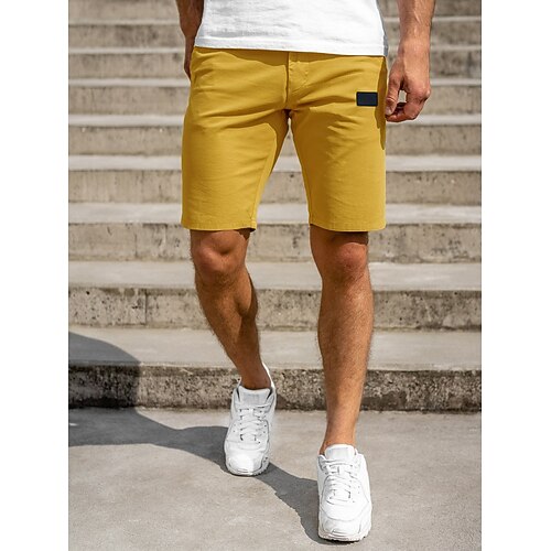 

Men's Shorts Casual Shorts Solid Color Daily Fashion Simple Yellow Dark Gray