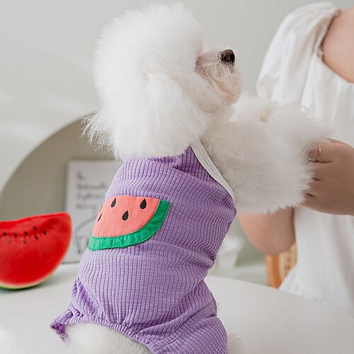 

Hunde Katzen Weste Wassermelone Modisch nette Art Sport Lässig / Alltäglich Hundekleidung Welpenkleidung Hunde-Outfits Weich Purpur Kostüm für Mädchen und Jungen Hund Stoff XS S M L XL 2XL