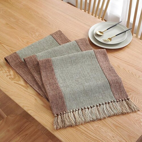 

Table Runner Farmhouse Table Flag Decor Cover Cotton and Linen for Wedding Party Tea Party Festival