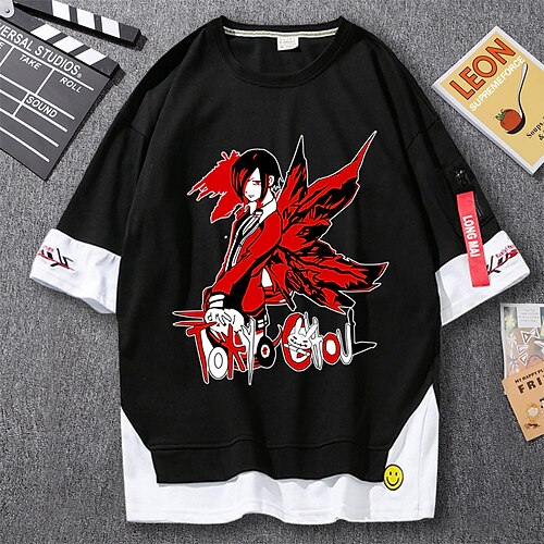 

Inspired by Genshin Impact Kaneki Ken T-shirt Cartoon 100% Polyester Anime Harajuku Graphic Kawaii T-shirt For Men's / Women's / Couple's