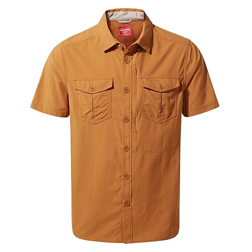 

Men's Shirt Solid Colored Turndown Street Casual Button-Down Short Sleeve Tops Casual Fashion Breathable Comfortable Orange