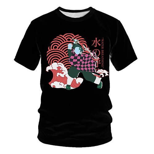 

Inspired by Demon Slayer: Kimetsu no Yaiba Kamado Tanjirou T-shirt Cartoon 100% Polyester Anime Harajuku Graphic Kawaii T-shirt For Men's / Women's / Couple's
