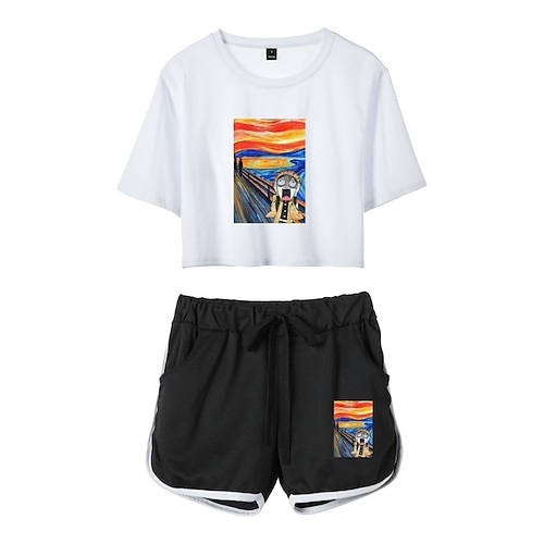 

Inspired by Demon Slayer Agatsuma Zenitsu Outfits Crop Top 100% Polyester Anime Harajuku Graphic Shorts For Women's