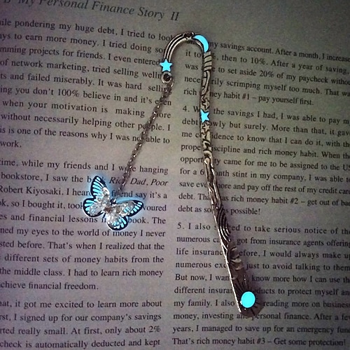 

Metal Bookmark Dragonfly Butterfly Creative Delicate Page Markers Metal Aesthetic Pendant Bookmark for Student Women Gifts 12.33.5 inch
