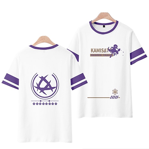 

Inspired by Genshin Impact Kamisato Ayaka T-shirt Cartoon 100% Polyester Anime Harajuku Graphic Kawaii T-shirt For Men's / Women's / Couple's