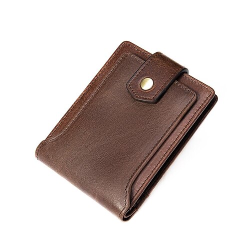 

Men's Coin Purse Wallet Nappa Leather Cowhide Daily Zipper Coffee