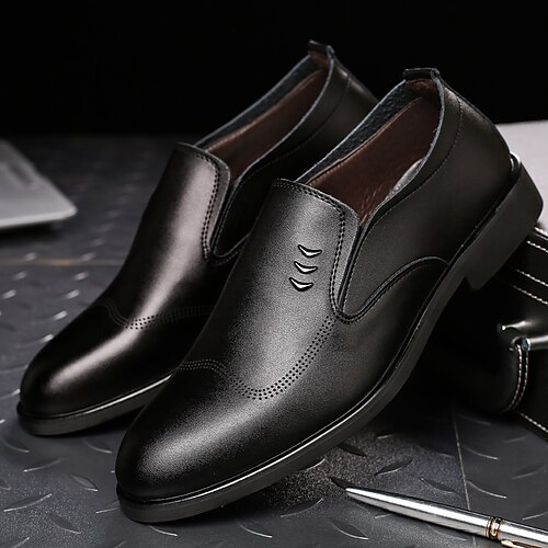 

Men's Loafers Slip-Ons Classic British Daily Office Career PU Booties / Ankle Boots Black Fall Spring