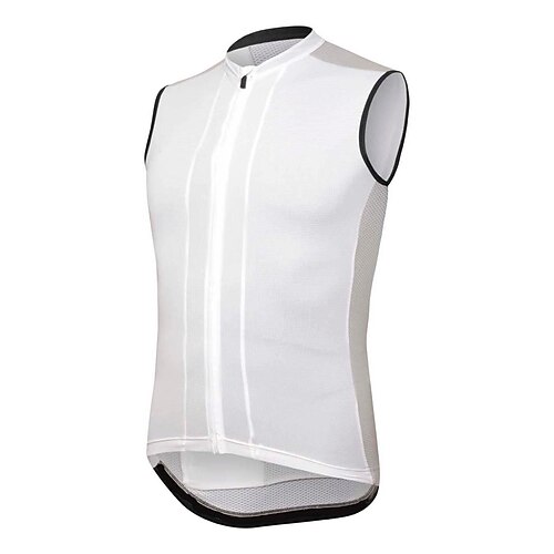

21Grams Men's Cycling Vest Sleeveless Mountain Bike MTB Road Bike Cycling White Black Green Color Block Bike Breathable Quick Dry Moisture Wicking Reflective Strips Back Pocket Polyester Spandex