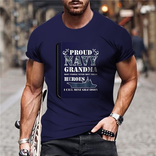 

Men's Unisex T shirt 3D Print Graphic Prints Letter Crew Neck Street Daily Print Short Sleeve Tops Casual Designer Big and Tall Papa T Shirts Blue / Summer
