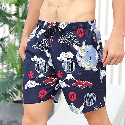 

Men's Swim Trunks Swim Shorts Quick Dry Lightweight Board Shorts Bathing Suit with Pockets Mesh Lining Drawstring Swimming Surfing Beach Water Sports Printed Summer