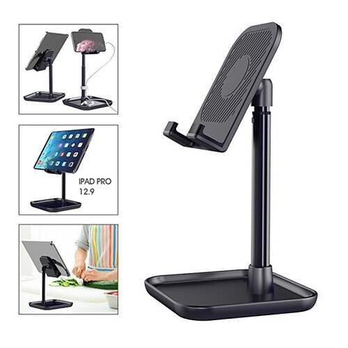 

Phone Stand Portable Slip Resistant Solid Phone Holder for Desk Bedside Selfies / Vlogging / Live Streaming Compatible with Tablet All Mobile Phone Phone Accessory