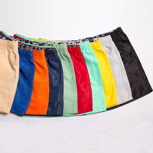 

Men's Swim Shorts Chinos Swim Trunks Board Shorts Pocket Drawstring Elastic Waist Solid Color Comfort Breathable Short Sports Outdoor Daily Bathing Stylish Casual / Sporty Green Black Micro-elastic