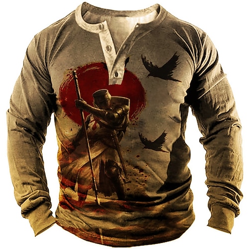 

Men's Unisex Sweatshirt Pullover Graphic Bird Human Print Casual Daily Sports 3D Print Casual Vintage Hoodies Sweatshirts Khaki