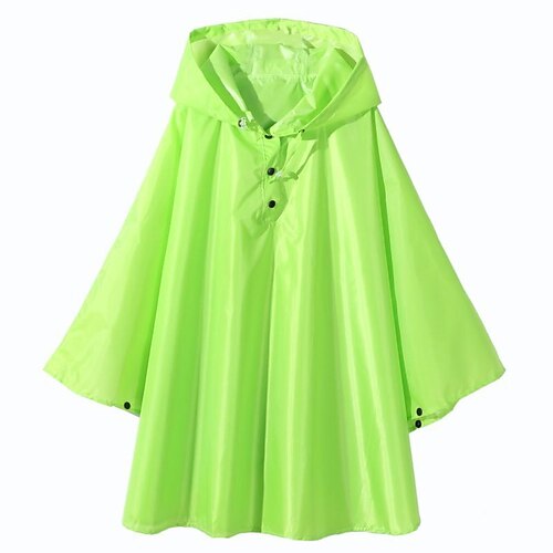 

Children's Printed Thin Cape Raincoat Solid Color Backpack Poncho