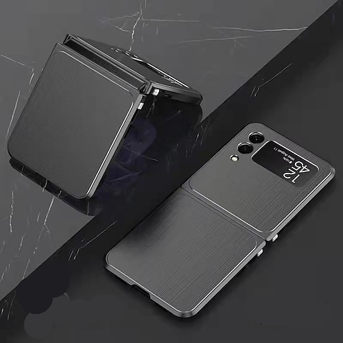 

Phone Case For Samsung Galaxy Back Cover Z Flip 3 Shockproof Solid Colored Aluminum Alloy