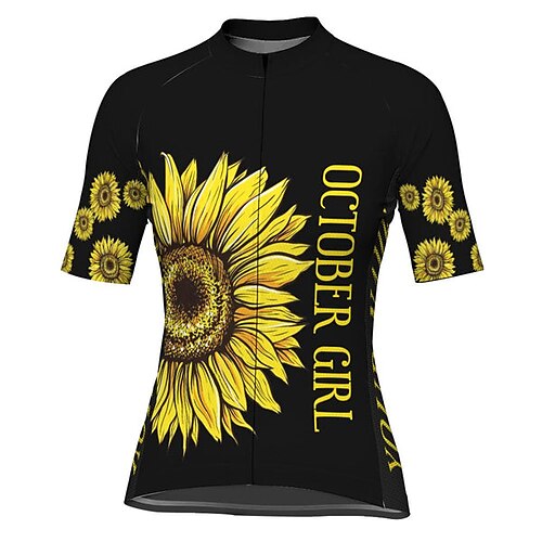 

21Grams Women's Short Sleeve Cycling Jersey Floral Botanical Bike Top Mountain Bike MTB Road Bike Cycling Black Spandex Polyester Breathable Quick Dry Moisture Wicking Sports Clothing Apparel