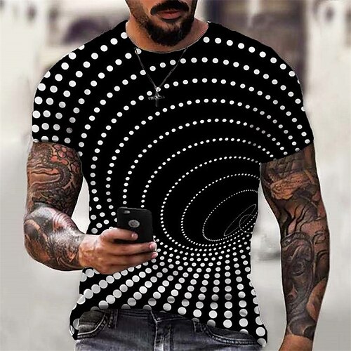 

Men's Unisex T shirt Tee Graphic Technology Crew Neck Black 3D Print Outdoor Street Short Sleeve Print Clothing Apparel Sports Designer Casual Big and Tall / Summer / Summer