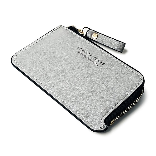 

Homme Portefeuille faux cuir du quotidien Bureau et carrière Fermeture Couleur unie Noir Gris