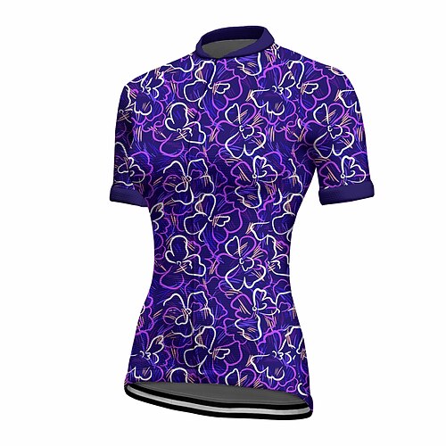 

21Grams Women's Short Sleeve Cycling Jersey Summer Spandex Purple Bike Top Mountain Bike MTB Road Bike Cycling Quick Dry Moisture Wicking Sports Clothing Apparel / Stretchy / Athleisure