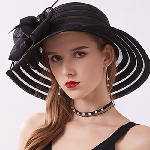 

Women's Chic Modern Bucket Hat Sun Hat Party Dailywear Holiday Floral Floral Black White Hat Portable Windproof Comfort