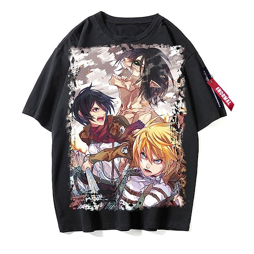 

Inspired by Attack on Titan Eren Jaeger Mikasa Ackerman Levi·Ackerman Cosplay Costume T-shirt Polyester / Cotton Blend Pattern Harajuku Graphic Kawaii T-shirt For Men's / Women's / Couple's