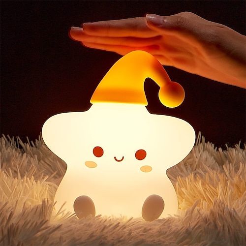 

One Fire Night Light Star Cute Night Light 9 Colors Rechargeable Battery Toddler Girl Boys Baby Night Light Silicone Nursery Cute Lamp Night Light for Bedroom