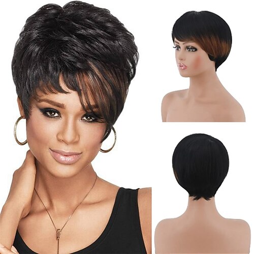 

Synthetic Wig Curly Pixie Cut Wig Short A3 Synthetic Hair Women's Cosplay Party Fashion Black Green Brown For Daily Party