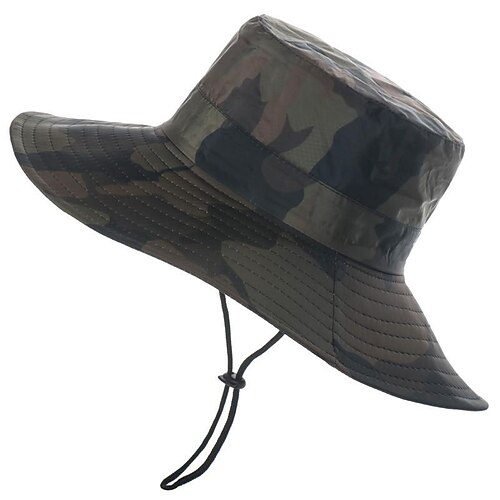 

Men's Women's Sun Hat Fishing Hat Hiking Hat Boonie hat Wide Brim Summer Outdoor UV Sun Protection Sunscreen UV Protection Breathable Hat Camouflage green black camouflage powder grey camouflage for