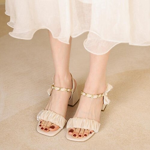 

Damen Sandalen Übergrössen Täglich Sommer Funkelnder Glitzer Flacher Absatz Runde Zehe Casual Wanderschuhe PU Halbschuhe Einfarbig Mandelfarben Grün