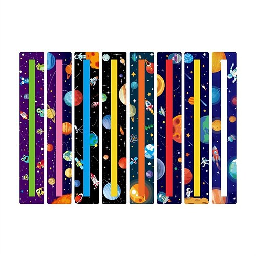 

8 pcs Plastic Bookmark Geometrical Space Creative Pagination Mark Plastic Aesthetic Bookmark for Student /