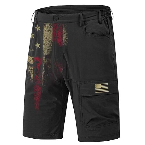 

Men's Classic Style Fashion Shorts Cargo Shorts Pocket Print Short Pants Casual Daily Graphic American Flag Comfort Breathable Mid Waist Black M L XL XXL 3XL