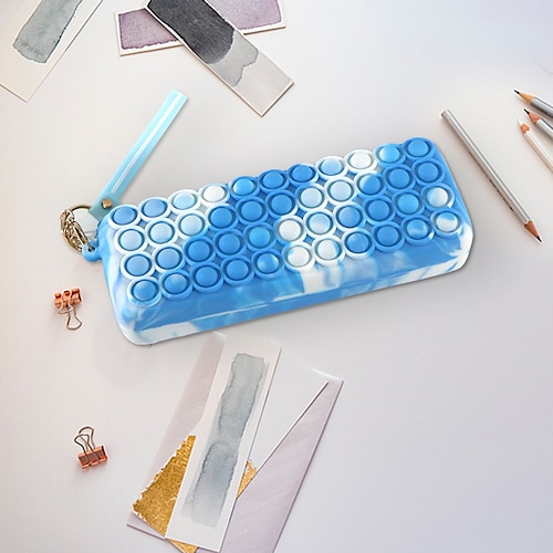 

PencilCasePenPouchMarkerBag Waterproof Creative With Zipper Silicon for School Student Kids