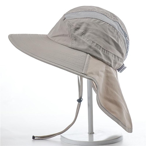 

Men's Women's Sun Hat Fishing Hat Hiking Hat Boonie hat Wide Brim with Neck Flap Summer Outdoor Waterproof UV Sun Protection Sunscreen Anti-Mosquito Hat Navy Back Green for Fishing Climbing Running