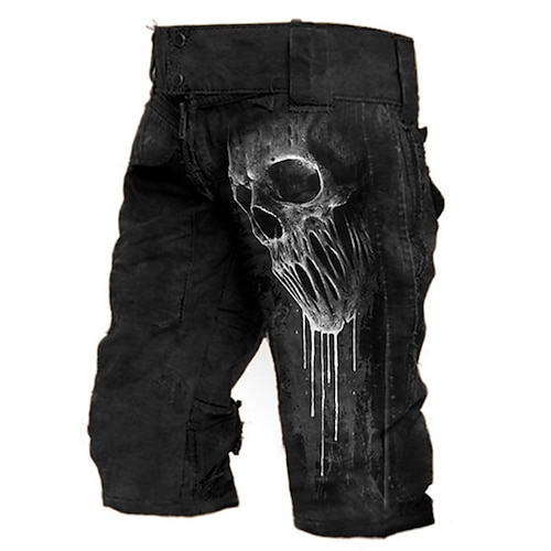 

Men's Classic Style Fashion Shorts Cargo Shorts Pocket Print Short Pants Casual Daily Graphic Skull Comfort Breathable Mid Waist Black M L XL XXL 3XL