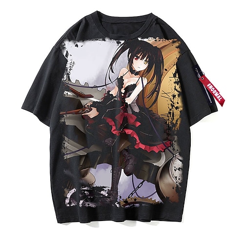 

Inspired by Date A Live Tokisaki Kurumi Cosplay Costume T-shirt Polyester / Cotton Blend Pattern Harajuku Graphic Kawaii T-shirt For Men's / Women's / Couple's